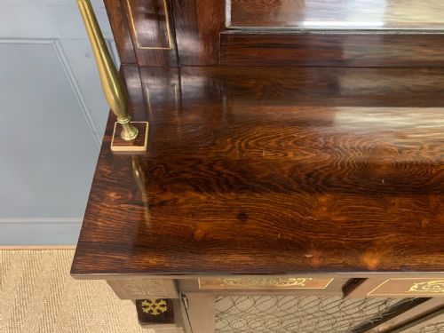 BRASS INLAID REGENCY ROSEWOOD CHIFFONIER - ADDITIONAL PHOTO 4