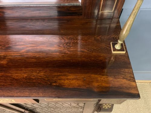 BRASS INLAID REGENCY ROSEWOOD CHIFFONIER - ADDITIONAL PHOTO 5