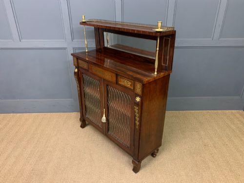 BRASS INLAID REGENCY ROSEWOOD CHIFFONIER - ADDITIONAL PHOTO 17