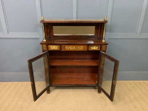 BRASS INLAID REGENCY ROSEWOOD CHIFFONIER - ADDITIONAL PHOTO 21