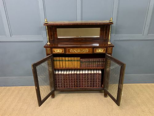 BRASS INLAID REGENCY ROSEWOOD CHIFFONIER - ADDITIONAL PHOTO 22