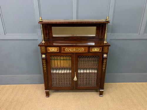 BRASS INLAID REGENCY ROSEWOOD CHIFFONIER - ADDITIONAL PHOTO 24