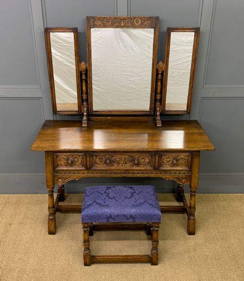 IPSWICH OAK DRESSING TABLE AND STOOL - ADDITIONAL PHOTO 1