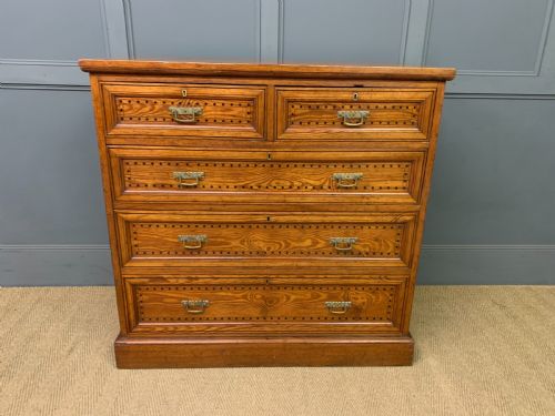 PITCH PINE AESTHETIC PERIOD CHEST OF DRAWERS - ADDITIONAL PHOTO 1