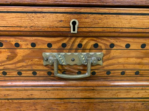 PITCH PINE AESTHETIC PERIOD CHEST OF DRAWERS - ADDITIONAL PHOTO 6