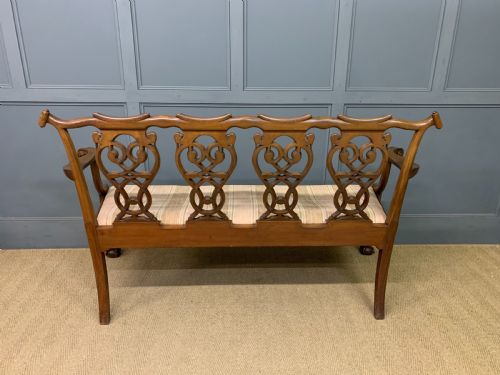 CHIPPENDALE STYLE CARVED MAHOGANY SETTEE - ADDITIONAL PHOTO 20