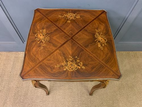 MAPLE CO INLAID ROSEWOOD ENVELOPE CARD TABLE - ADDITIONAL PHOTO 2