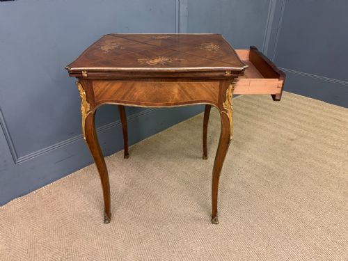MAPLE CO INLAID ROSEWOOD ENVELOPE CARD TABLE - ADDITIONAL PHOTO 14