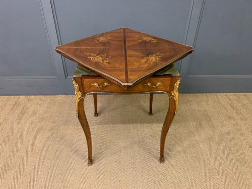 MAPLE CO INLAID ROSEWOOD ENVELOPE CARD TABLE - ADDITIONAL PHOTO 18