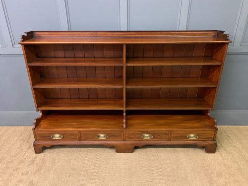 EDWARDIAN MAHOGANY OPEN BOOKCASE BY LAMB OF MANCHESTER - ADDITIONAL PHOTO 1