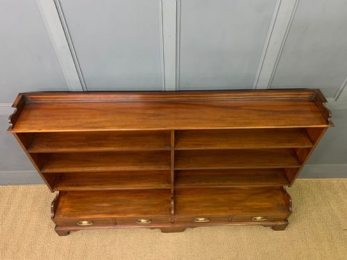 EDWARDIAN MAHOGANY OPEN BOOKCASE BY LAMB OF MANCHESTER - ADDITIONAL PHOTO 2