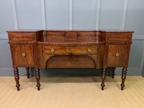 LARGE REGENCY PERIOD INLAID FLAME MAHOGANY SIDEBOARD - ADDITIONAL PHOTO 1
