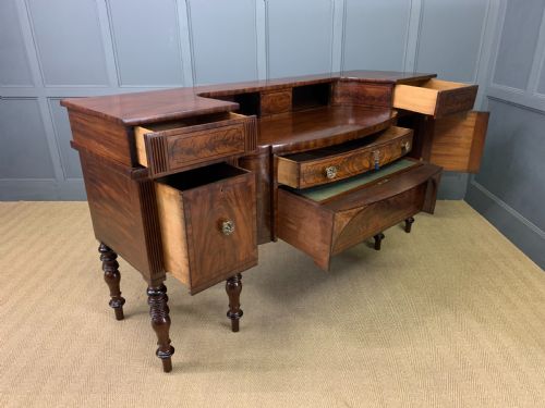 LARGE REGENCY PERIOD INLAID FLAME MAHOGANY SIDEBOARD - ADDITIONAL PHOTO 25