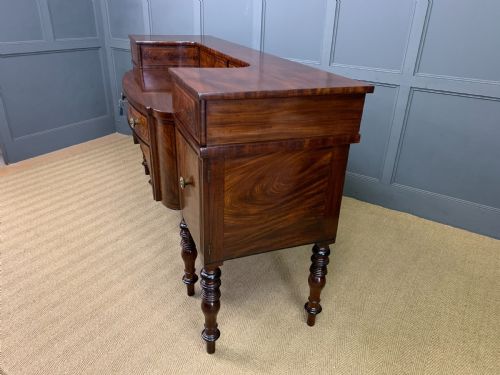 LARGE REGENCY PERIOD INLAID FLAME MAHOGANY SIDEBOARD - ADDITIONAL PHOTO 27