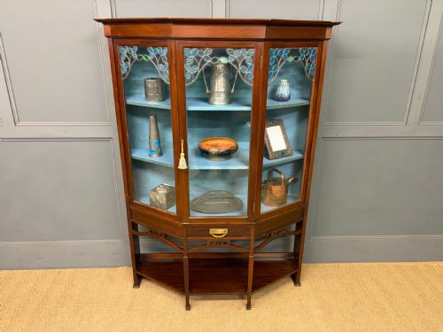 ARTS AND CRAFTS MAHOGANY DISPLAY CABINET