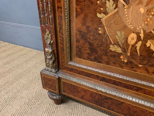 INLAID MAHOGANY AND AMBOYNA 19TH CENTURY FRENCH BOOKCASE - ADDITIONAL PHOTO 7