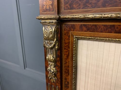 INLAID MAHOGANY AND AMBOYNA 19TH CENTURY FRENCH BOOKCASE - ADDITIONAL PHOTO 9