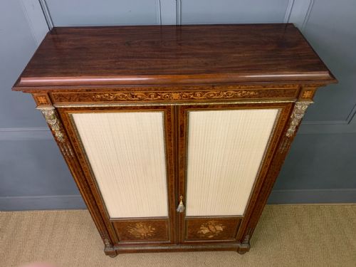 INLAID MAHOGANY AND AMBOYNA 19TH CENTURY FRENCH BOOKCASE - ADDITIONAL PHOTO 12