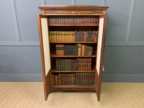 INLAID MAHOGANY AND AMBOYNA 19TH CENTURY FRENCH BOOKCASE - ADDITIONAL PHOTO 20