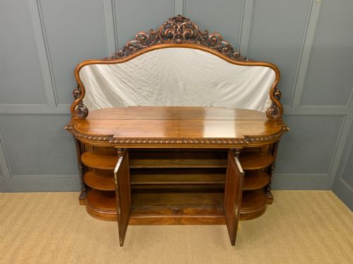 LARGE VICTORIAN BURR WALNUT LONDON QUALITY MIRROR BACK CHIFFONIER - ADDITIONAL PHOTO 5