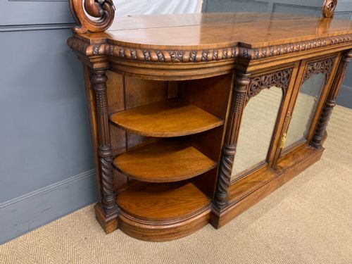 LARGE VICTORIAN BURR WALNUT LONDON QUALITY MIRROR BACK CHIFFONIER - ADDITIONAL PHOTO 8