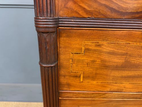 GEORGIAN INLAID MAHOGANY LINEN PRESS - ADDITIONAL PHOTO 7