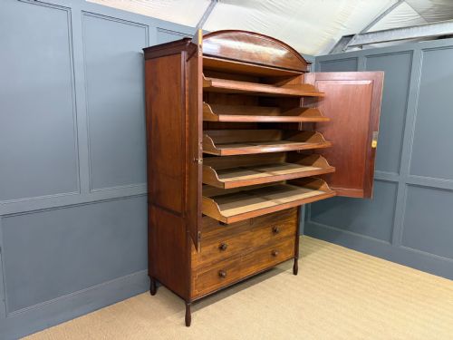 GEORGIAN INLAID MAHOGANY LINEN PRESS - ADDITIONAL PHOTO 18