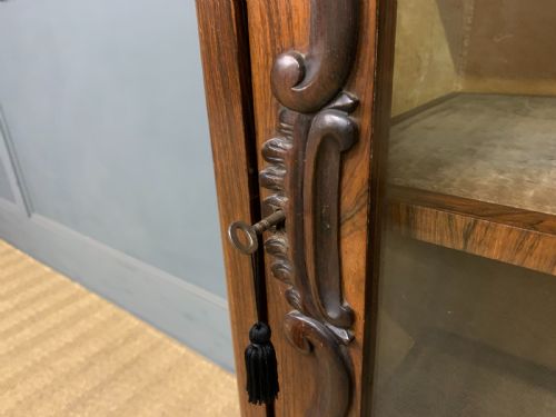 VICTORIAN ROSEWOOD BOOKCASE CABINET BY JAMES WINTER - ADDITIONAL PHOTO 6