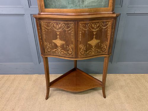 INLAID MAHOGANY CORNER CABINET - ADDITIONAL PHOTO 1