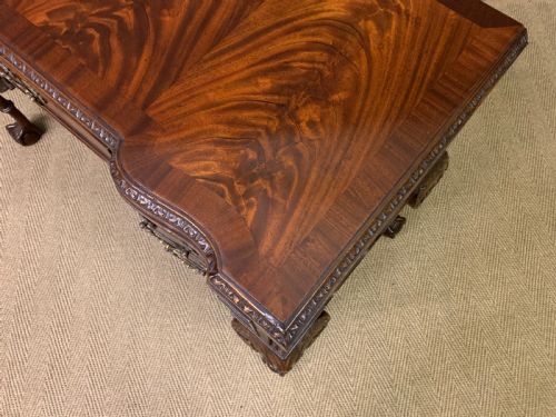 FLAME MAHOGANY CHIPPENDALE STYLE WRITING DESK - ADDITIONAL PHOTO 8