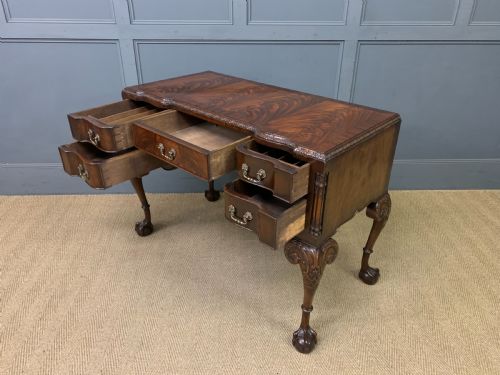 FLAME MAHOGANY CHIPPENDALE STYLE WRITING DESK - ADDITIONAL PHOTO 10