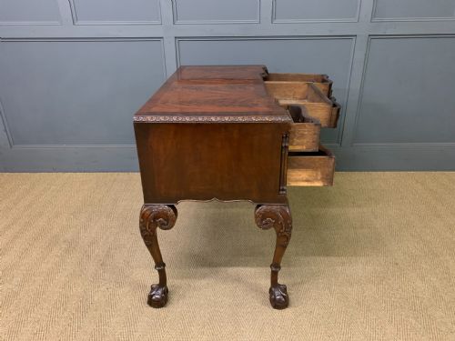 FLAME MAHOGANY CHIPPENDALE STYLE WRITING DESK - ADDITIONAL PHOTO 12