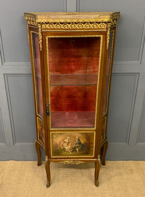 FRENCH VERNIS MARTIN MAHOGANY VITRINE