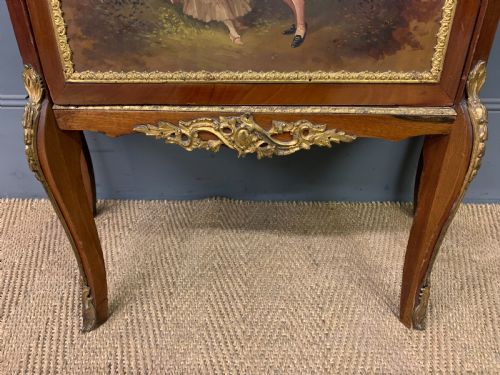 FRENCH VERNIS MARTIN MAHOGANY VITRINE - ADDITIONAL PHOTO 6