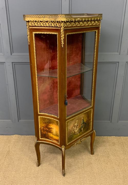 FRENCH VERNIS MARTIN MAHOGANY VITRINE - ADDITIONAL PHOTO 9