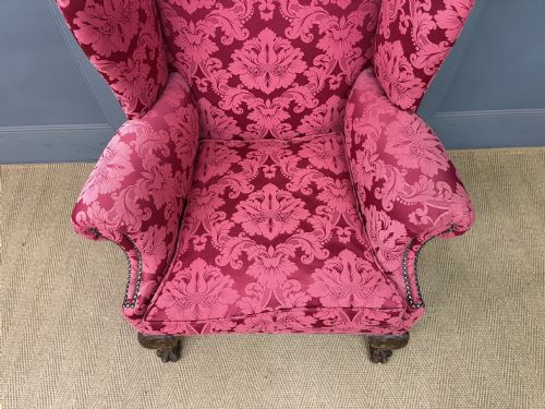 LATE 19TH CENTURY WALNUT WING ARMCHAIR - ADDITIONAL PHOTO 1