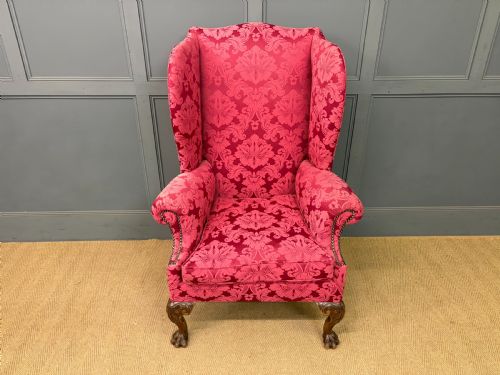 LATE 19TH CENTURY WALNUT WING ARMCHAIR - ADDITIONAL PHOTO 2