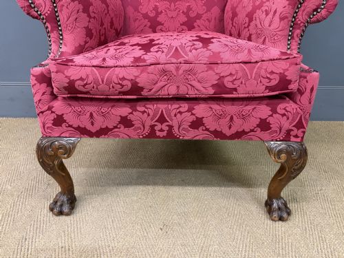 LATE 19TH CENTURY WALNUT WING ARMCHAIR - ADDITIONAL PHOTO 4
