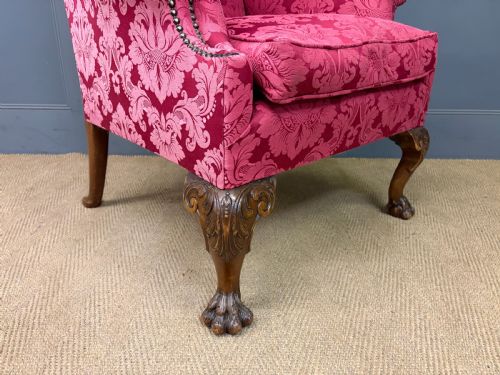 LATE 19TH CENTURY WALNUT WING ARMCHAIR - ADDITIONAL PHOTO 6