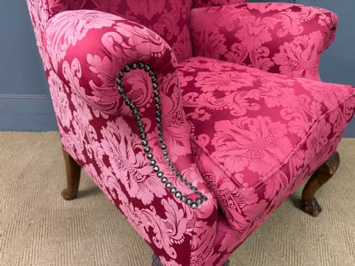 LATE 19TH CENTURY WALNUT WING ARMCHAIR - ADDITIONAL PHOTO 8