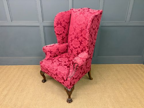 LATE 19TH CENTURY WALNUT WING ARMCHAIR - ADDITIONAL PHOTO 9