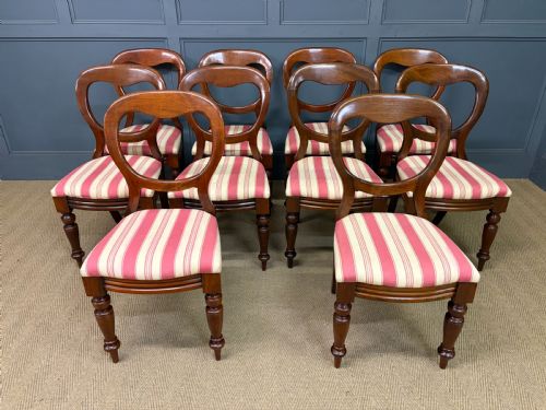 SET OF 10 VICTORIAN MAHOGANY DINING CHAIRS