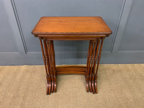 INLAID SATINWOOD NEST OF 4 TABLES - ADDITIONAL PHOTO 1