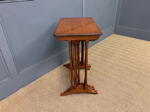 INLAID SATINWOOD NEST OF 4 TABLES - ADDITIONAL PHOTO 5