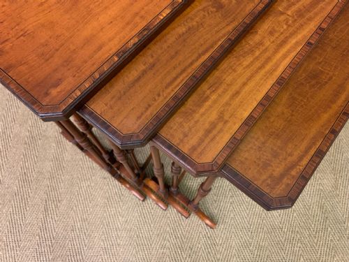 INLAID SATINWOOD NEST OF 4 TABLES - ADDITIONAL PHOTO 9