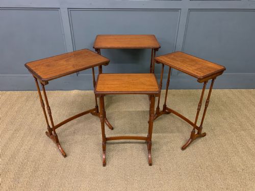 INLAID SATINWOOD NEST OF 4 TABLES - ADDITIONAL PHOTO 12