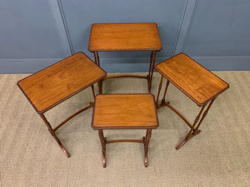 INLAID SATINWOOD NEST OF 4 TABLES - ADDITIONAL PHOTO 13
