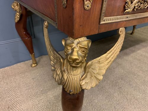 LARGE 19TH CENTURY FRENCH EMPIRE FLAME MAHOGANY CYLINDER DESK - ADDITIONAL PHOTO 9
