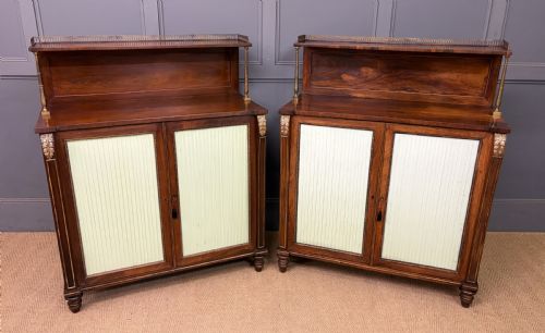 PAIR OF REGENCY PERIOD ROSEWOOD SIDE CABINETS