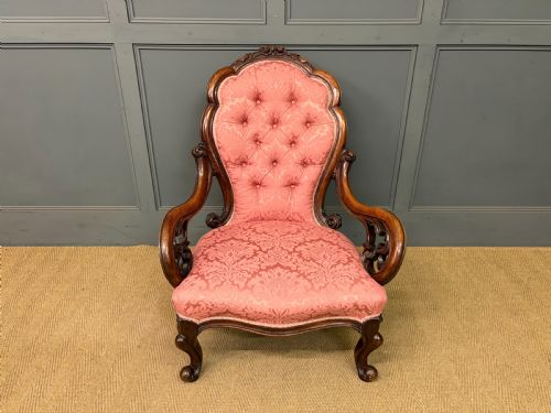PAIR OF VICTORIAN WALNUT NURSING CHAIRS - ADDITIONAL PHOTO 2